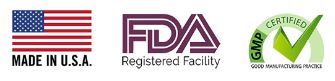 Made In USA, FDA Registered Facility, GMP Certified