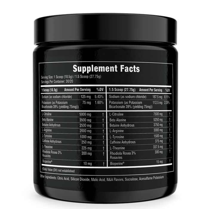 Uncaged Extreme Supplement Facts